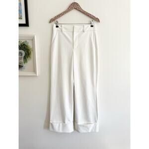 ALICE + OLIVIA Alexander Vegan Trousers in Off White Size 6